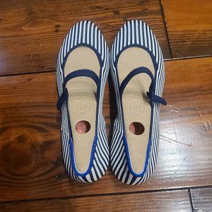 Brand new Rothy's Navy Stripe Square Mary Jane's